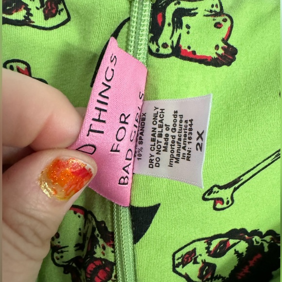 Monster Print Wicked Swing Dress Micheline Pitt Vixen 2XL - Picture 3 of 7